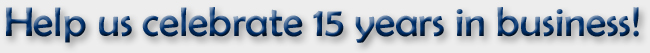 Help us celebrate our 15th anniversary!