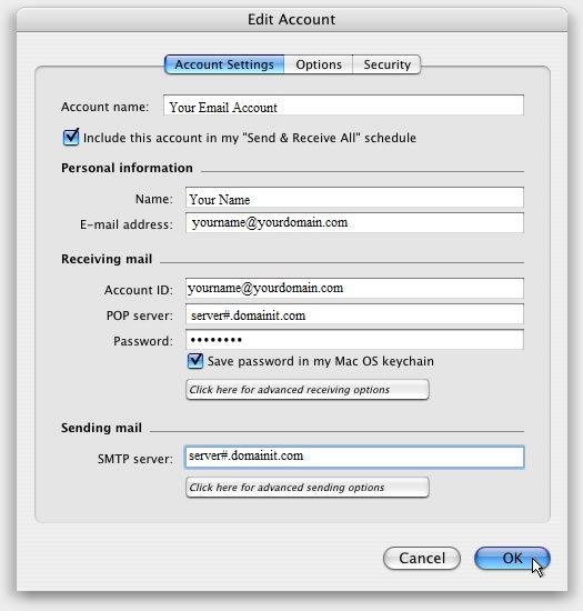 Entourage Setup Guide Step 3