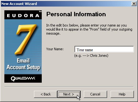 Eudora Setup Guide Step 2
