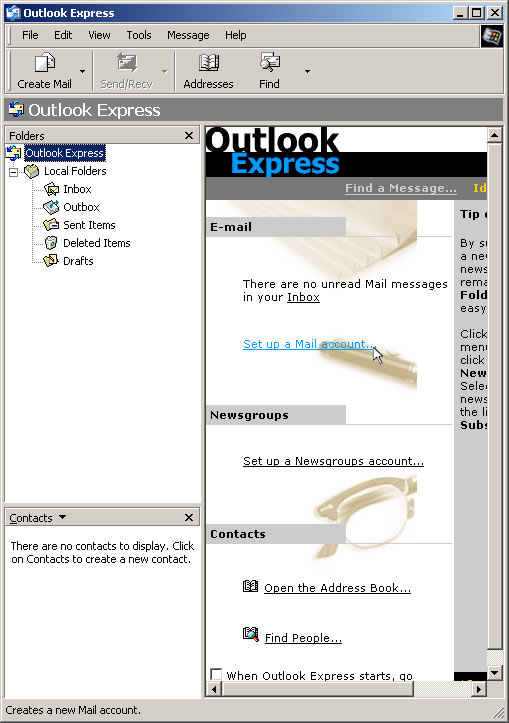Outlook Express Setup Guide Step 1