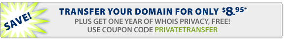 Transfer your domain for only $8.95